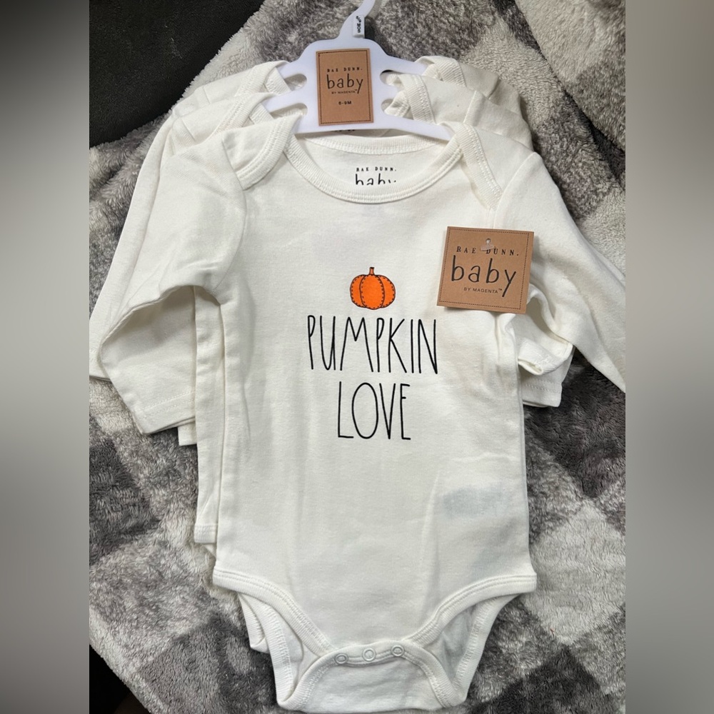 Rae Dunn fall baby onesies